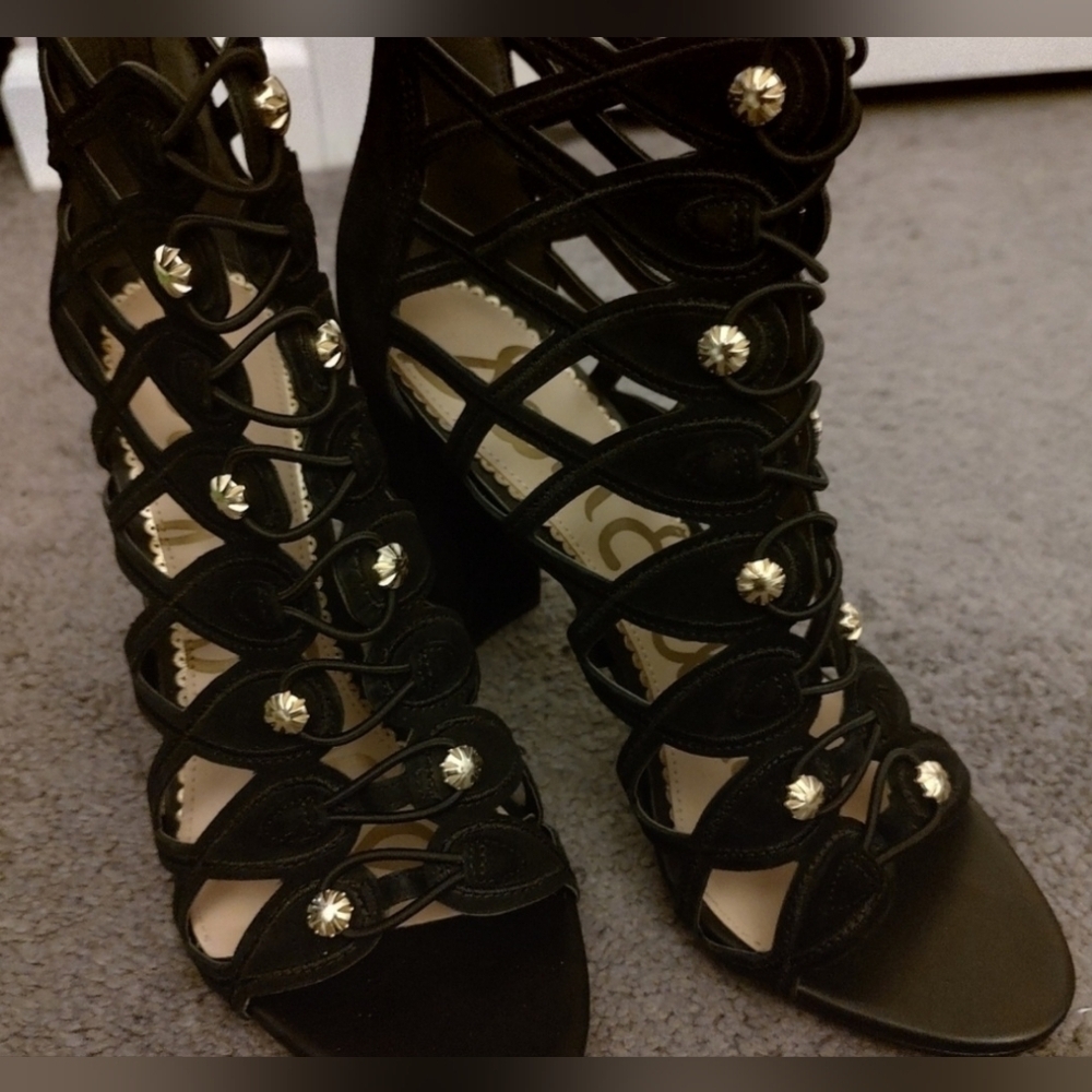 Sam Edelman Cage Heel Women's Sandal Boot black size 9